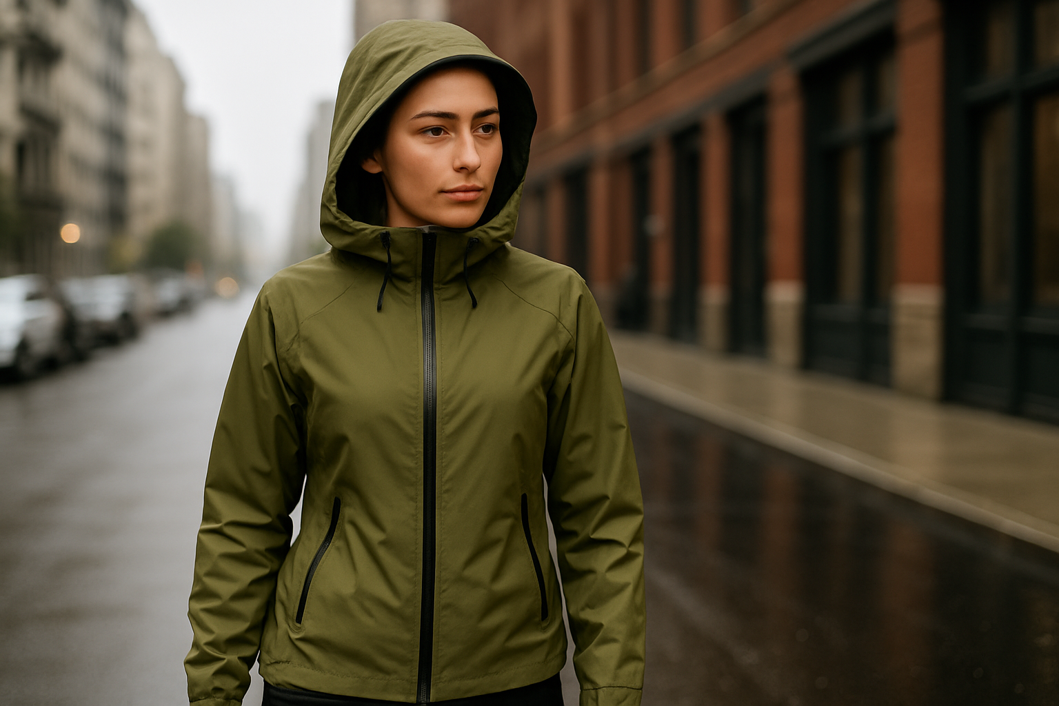 Woman wearing gorp core fashion